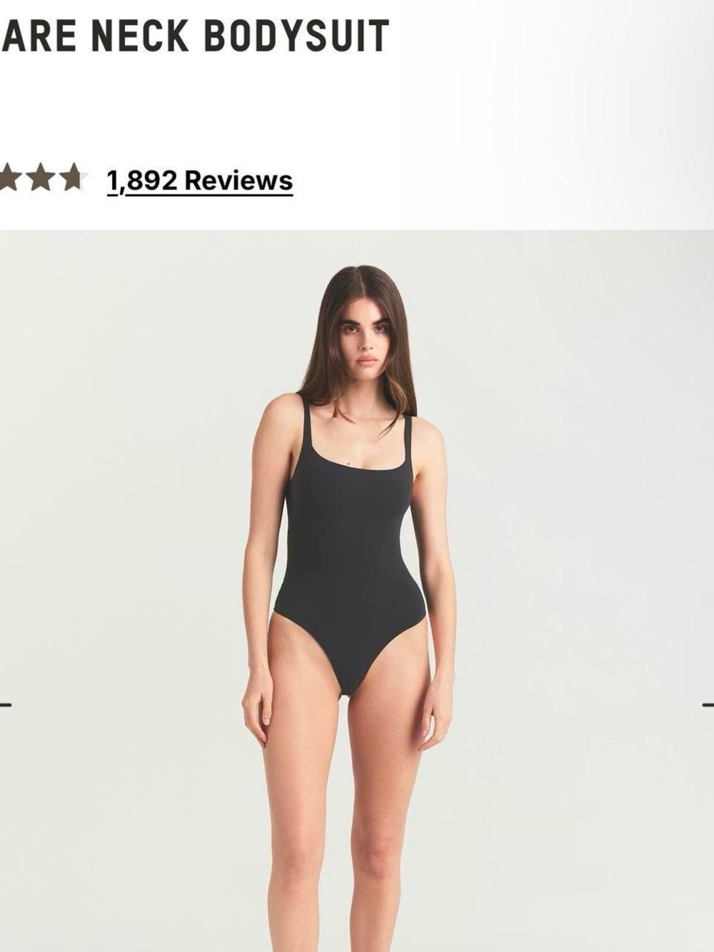 Black Square Neck Bodysuit